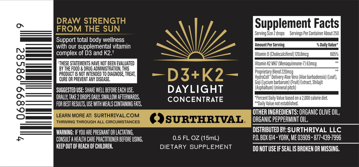 Surthrival Vitamin D3+K2 Daylight Concentrate - 0.5 oz - image 5