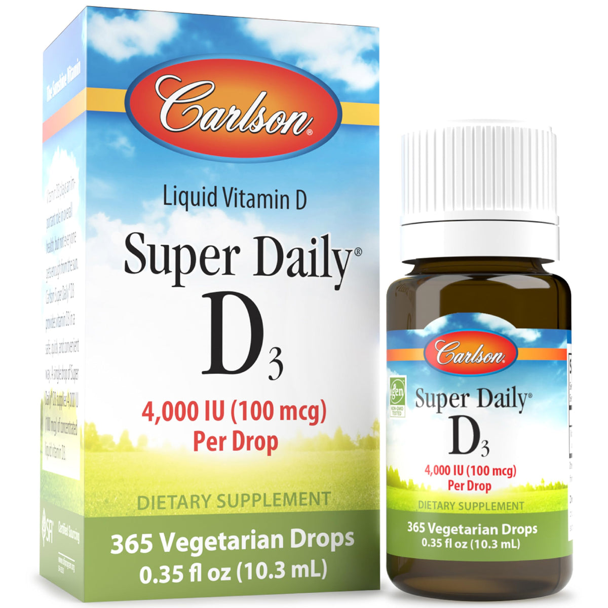 Carlson Super Daily D3 4,000 IU Vitamin D3 Drops - 365 Drops
