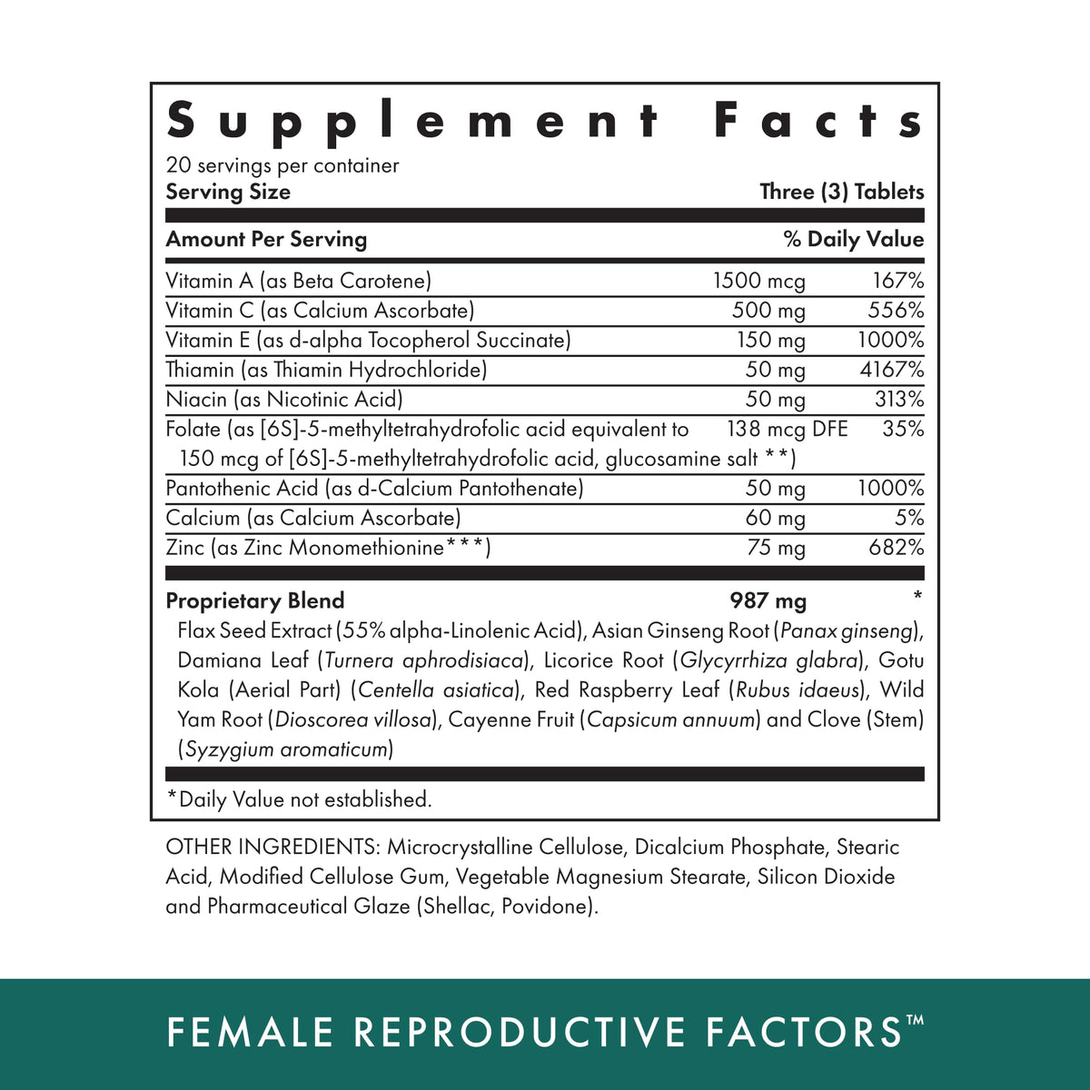 Michael's Female Reproductive Factors - 60 Tablets - image 2