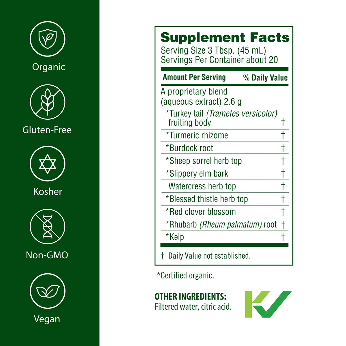 Flora Health Flor-Essence with Turkey Tail & Turmeric