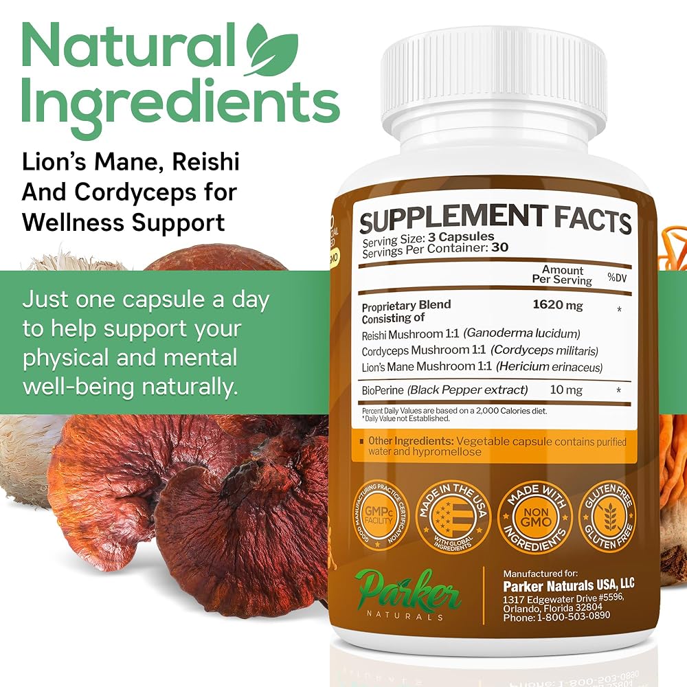 Parker Naturals Mushroom Complex Capsules - 90 Capsules - image 6