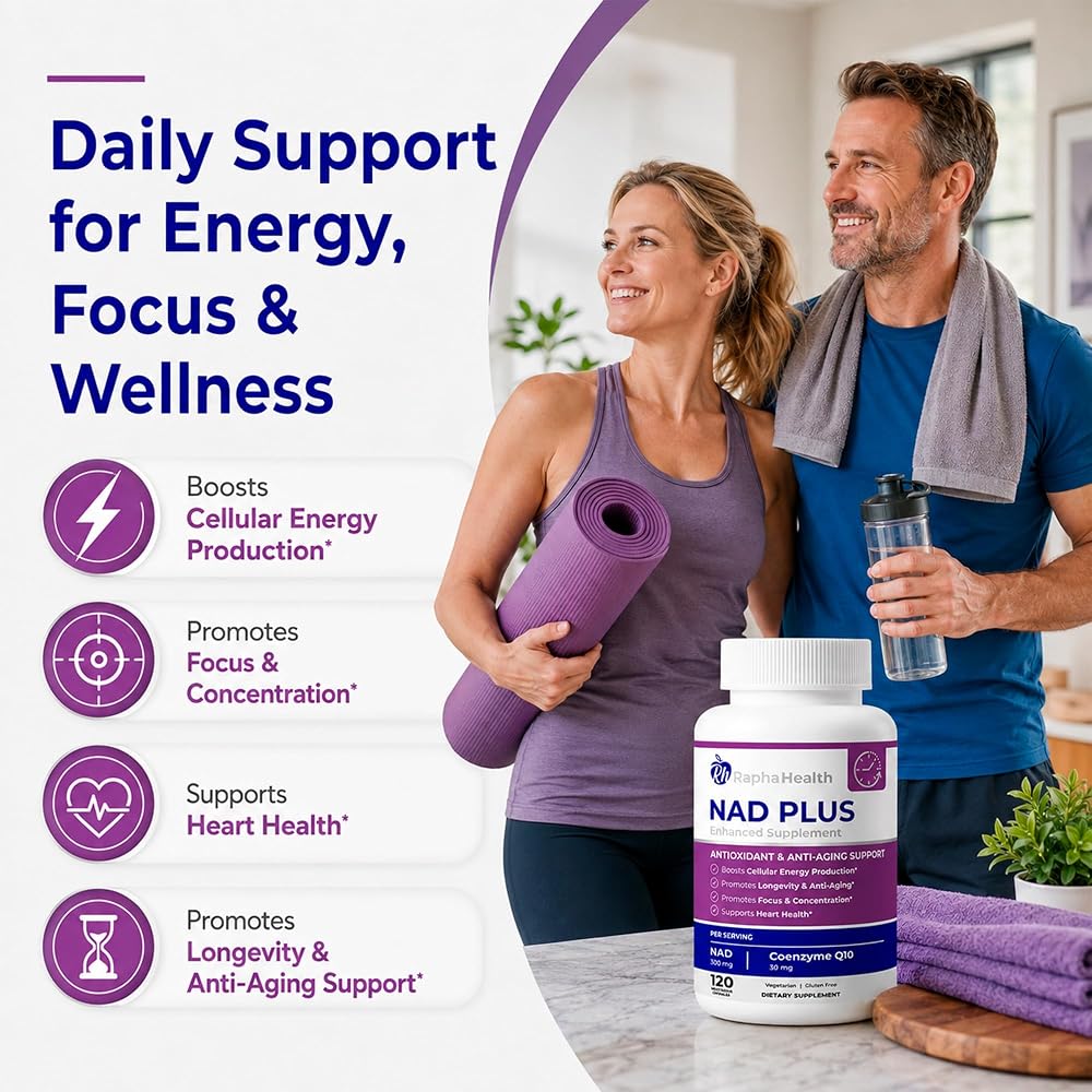 RAPHA HEALTH NAD Advanced Energy & Anti-Aging Formula - 120 Capsules - image 4