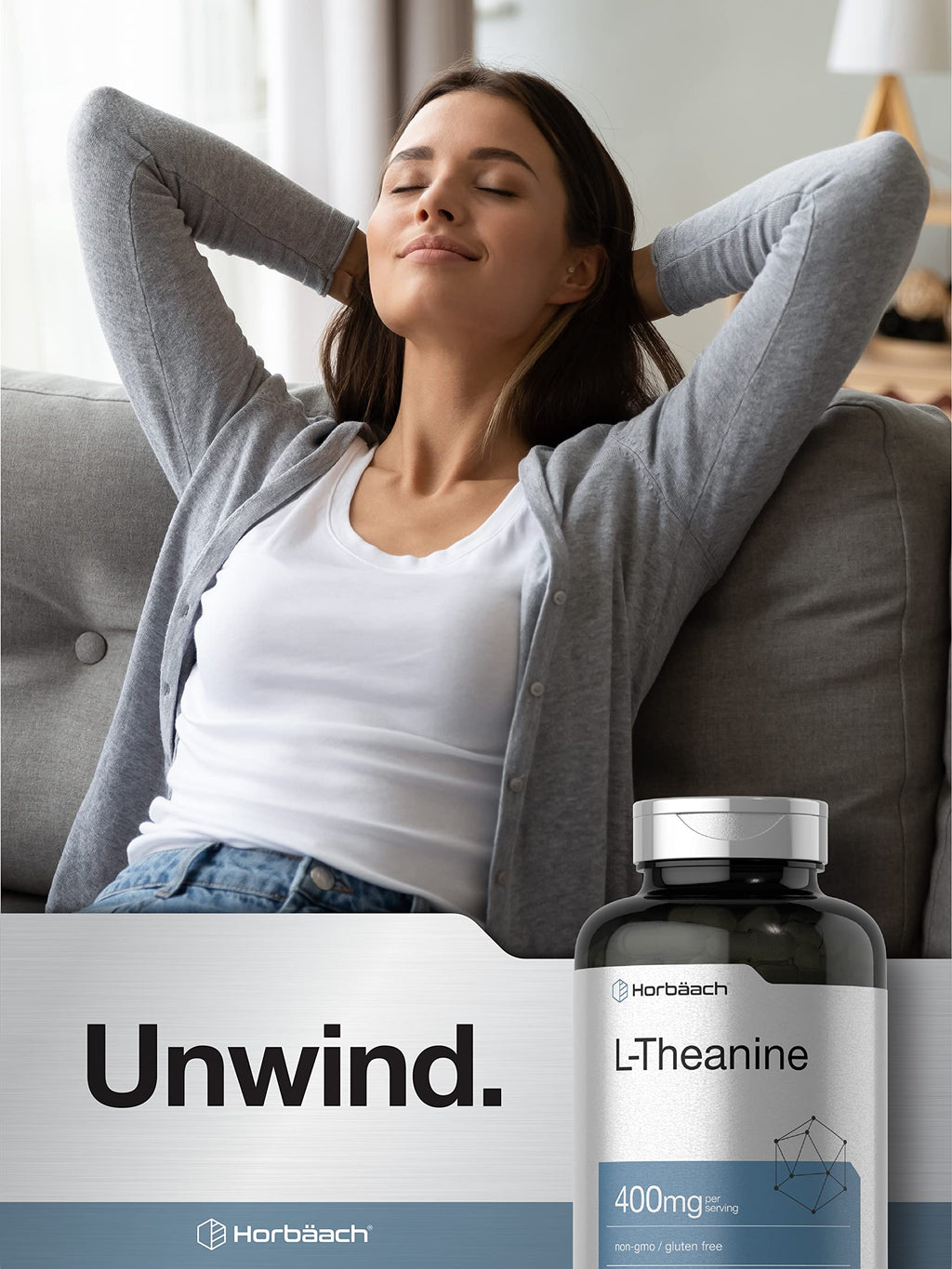 Horbäach HORBAACH Capsules L Theanine 400Mg Gluten Free Bottle N