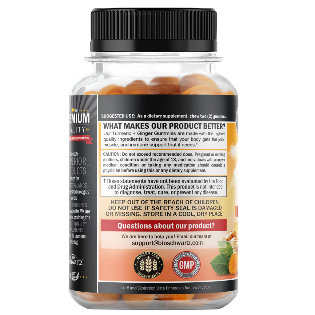 BioSchwartz Turmeric Curcumin with Ginger Gummies - 120 Count - image 8
