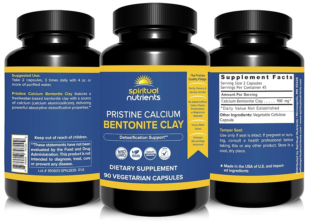 Spiritual Nutrients Pristine Calcium Bentonite Clay - 90 Capsules - image 2