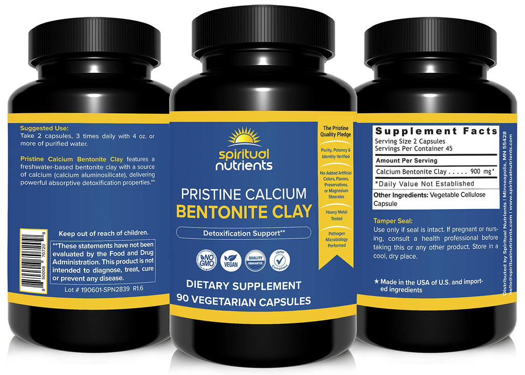 Spiritual Nutrients Pristine Calcium Bentonite Clay - 90 Capsules - image 2