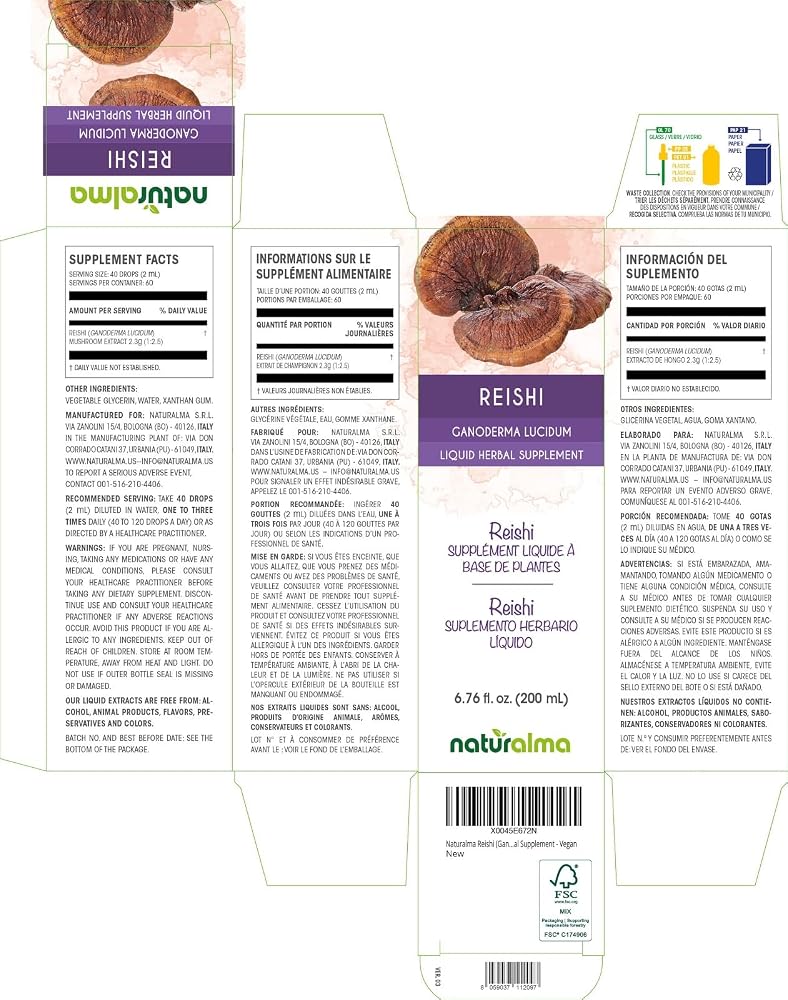 Naturalma Reishi Mushroom Liquid Extract - 6.76 fl oz - image 2