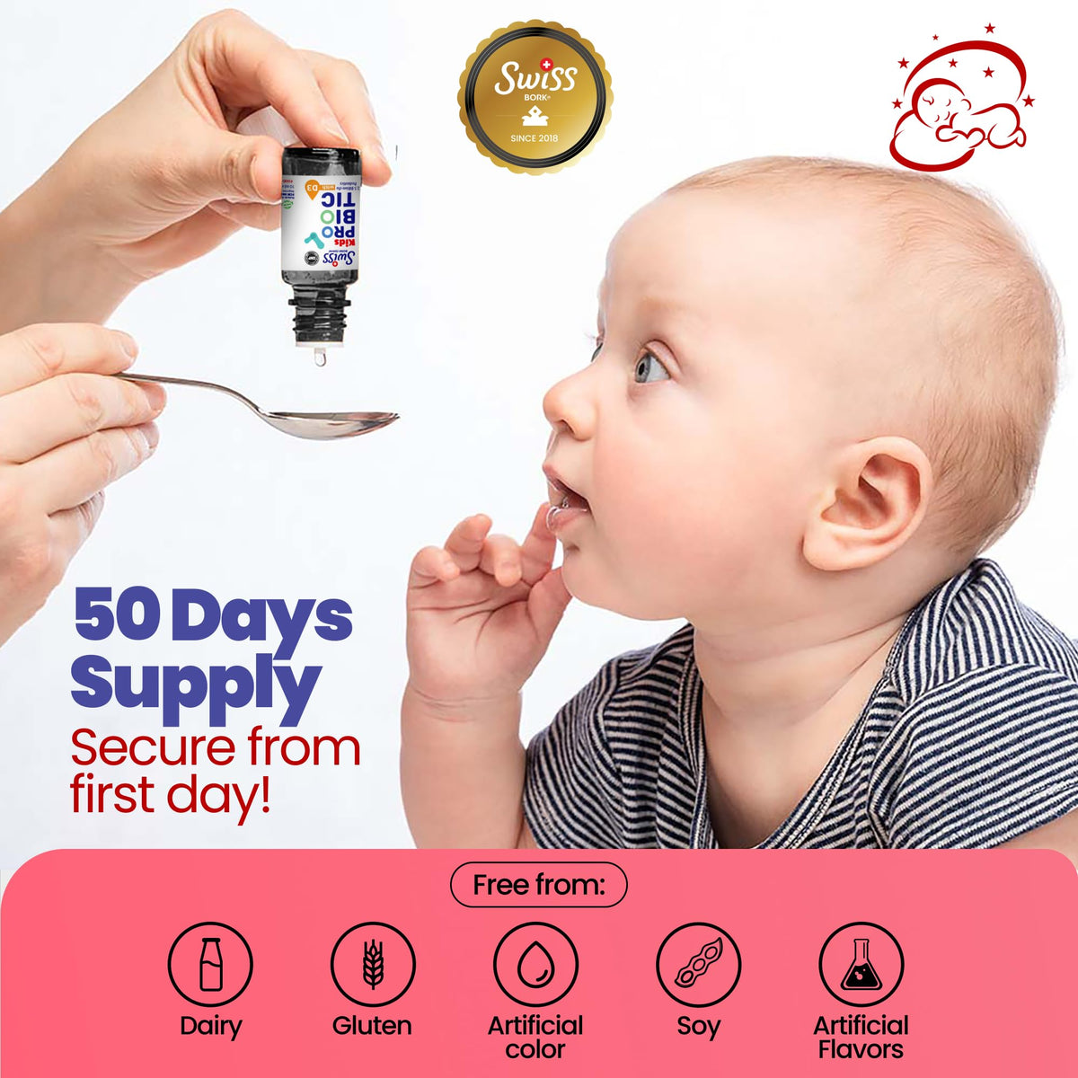 Swiss Bork Baby Probiotic Drops with Vitamin D3 - 10ML - image 4