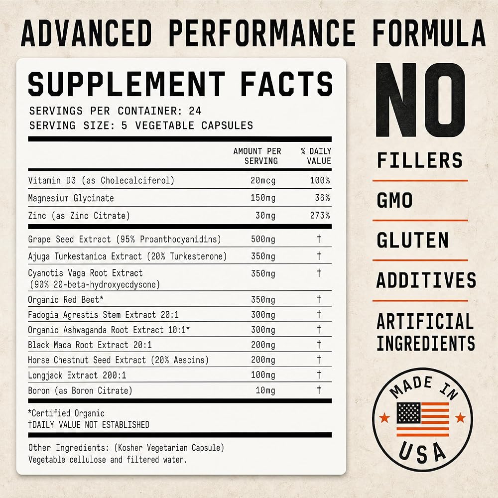 WARRIOR PROTOCOL King Booster Natural Testosterone Booster - 120 Capsules - image 2