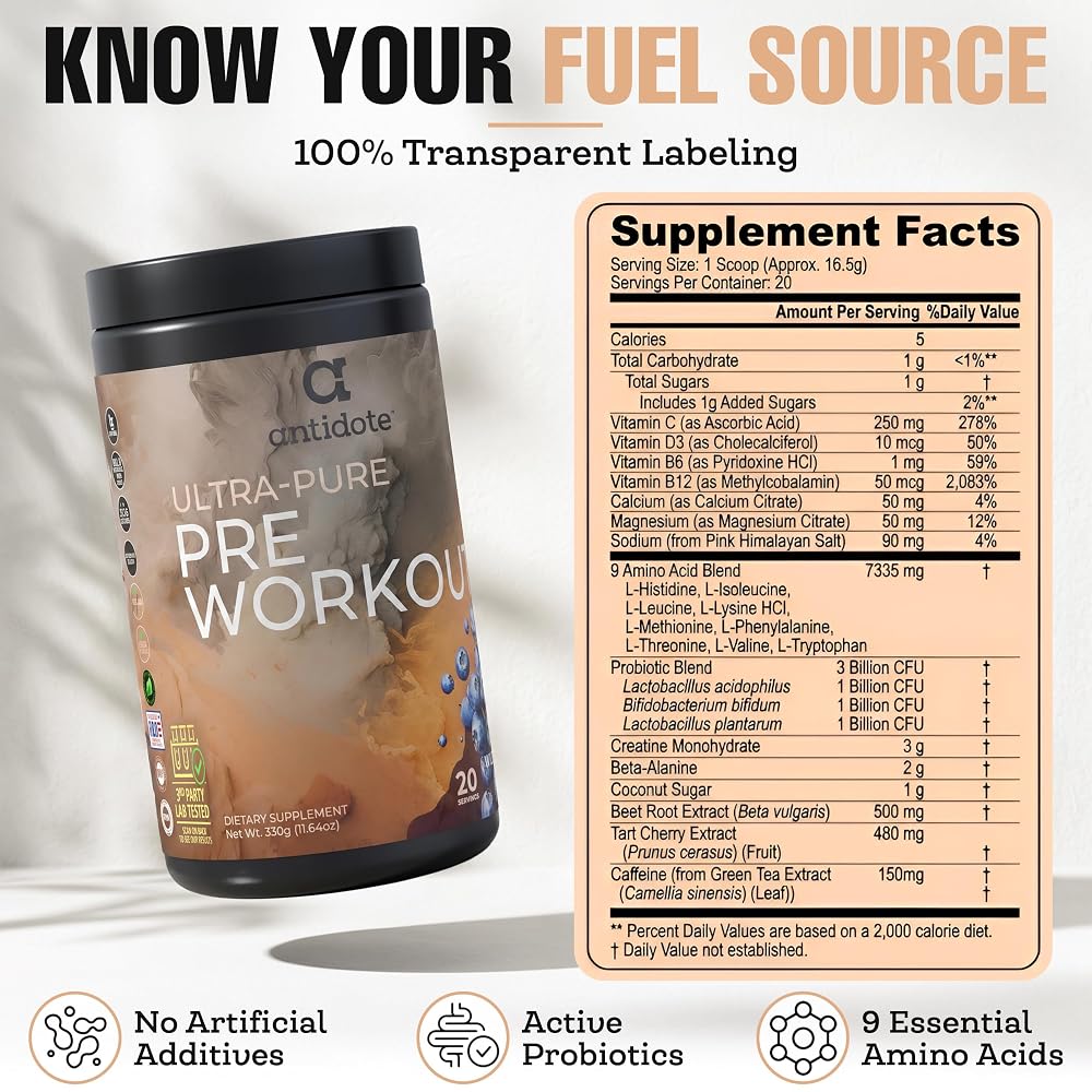 Antidote Clean Pre-Workout Powder Energy & Focus - 20 Servings - image 6