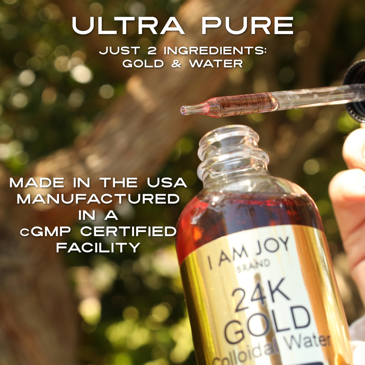 I Am Joy co. Liquid Colloidal Gold 24K 99.99% Pure - 4 Fl Oz - image 3