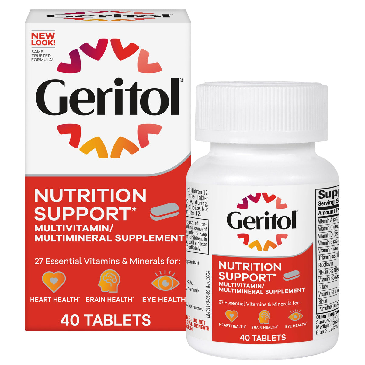 Geritol Multivitamin Supplement 27 Essential Vitamins & Minerals - 40 Tablets