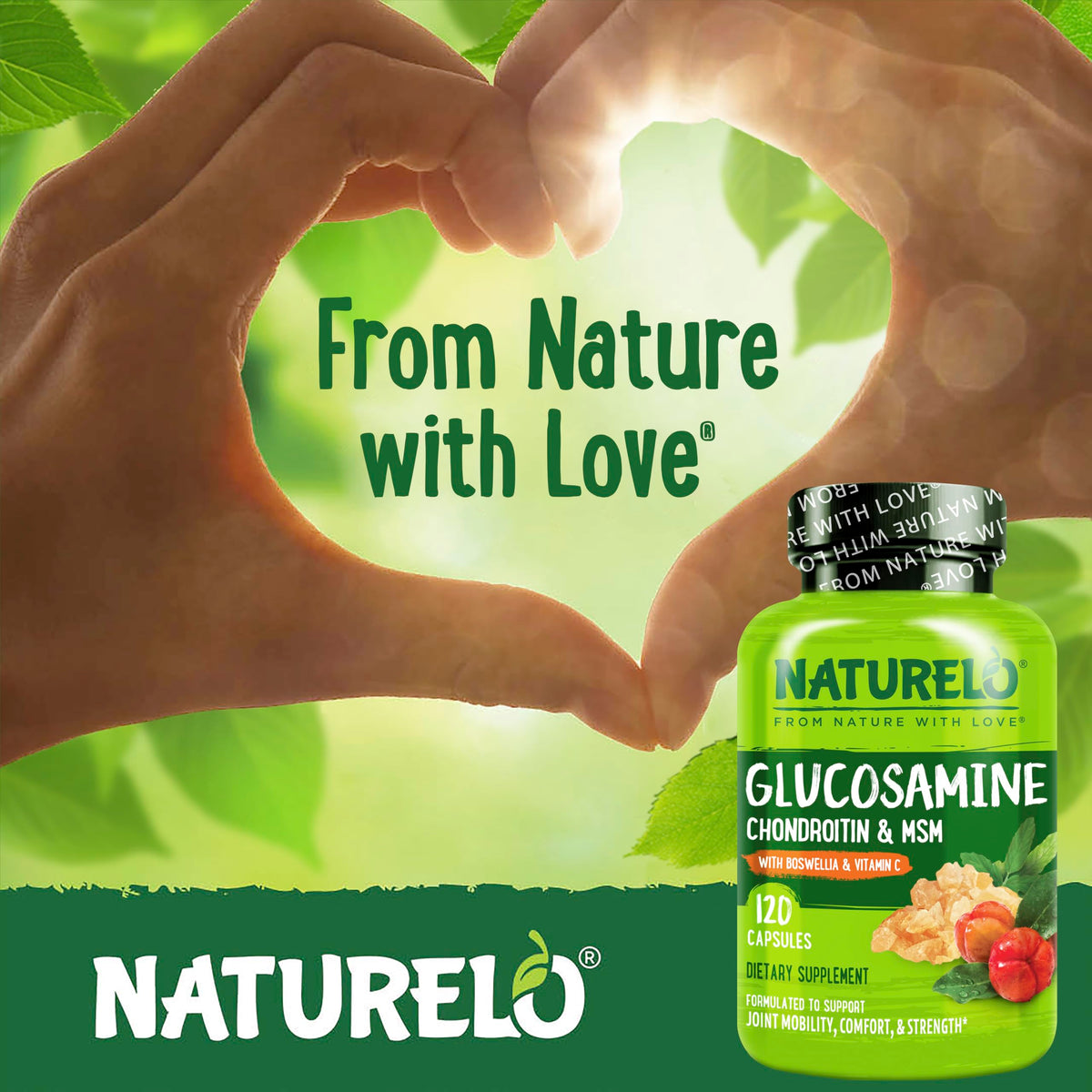 NATURELO Glucosamine Chondroitin MSM with Boswellia - 120 Capsules - image 5