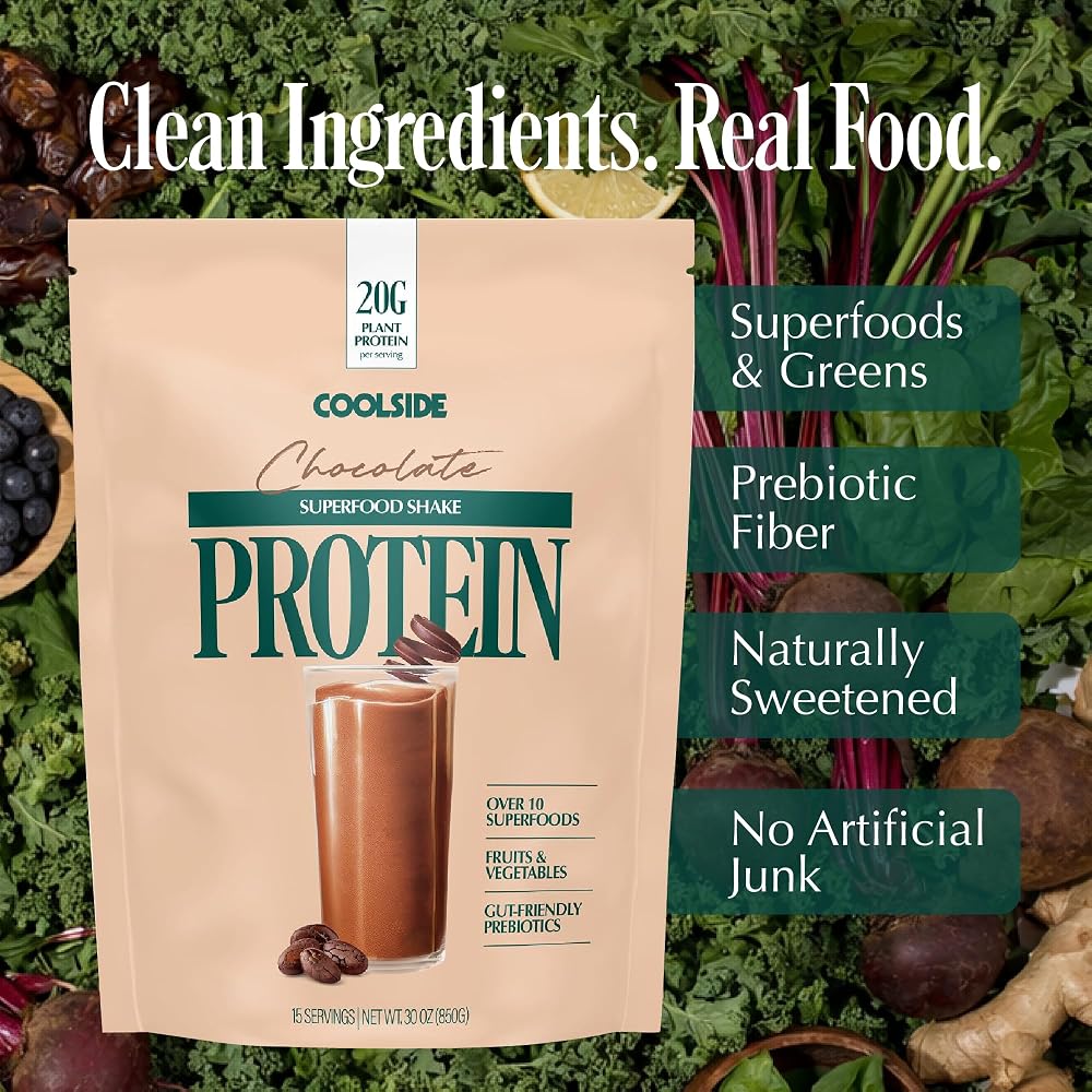 Coolside Clean Plant-Based Protein Powder with Probiotics - 15 Servings - image 4