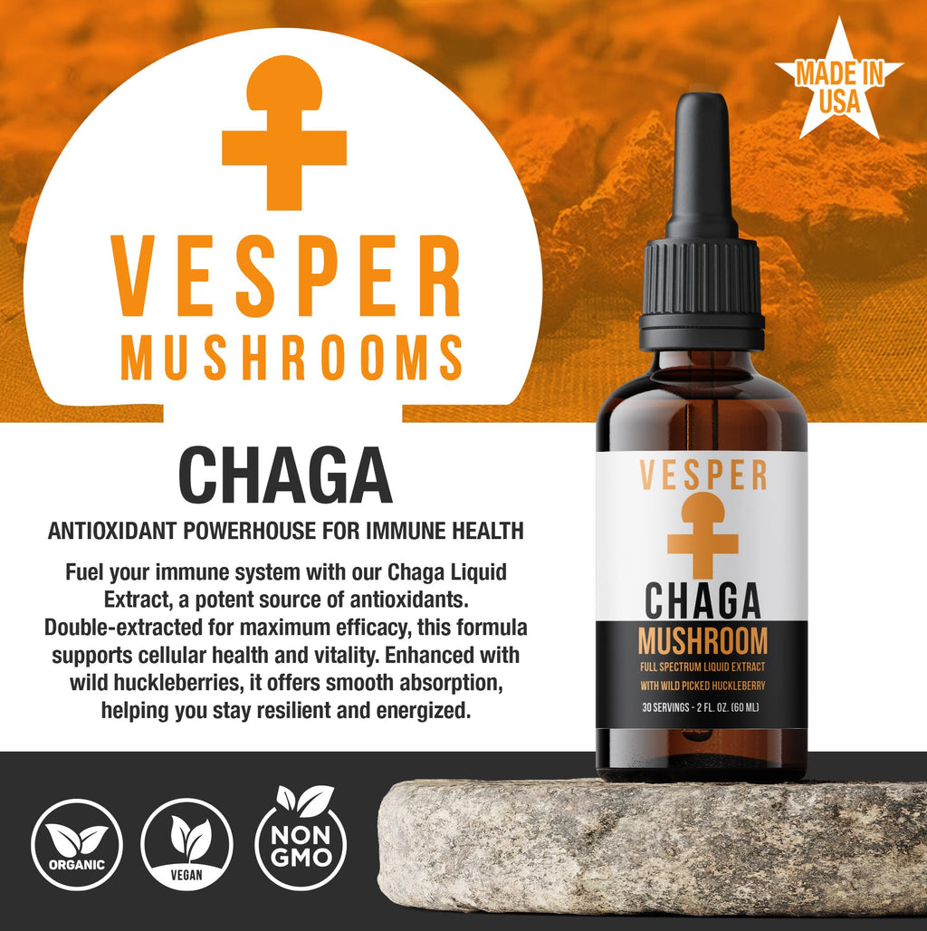 Vesper Mushrooms Liquid Extract - Double Extraction with Wild