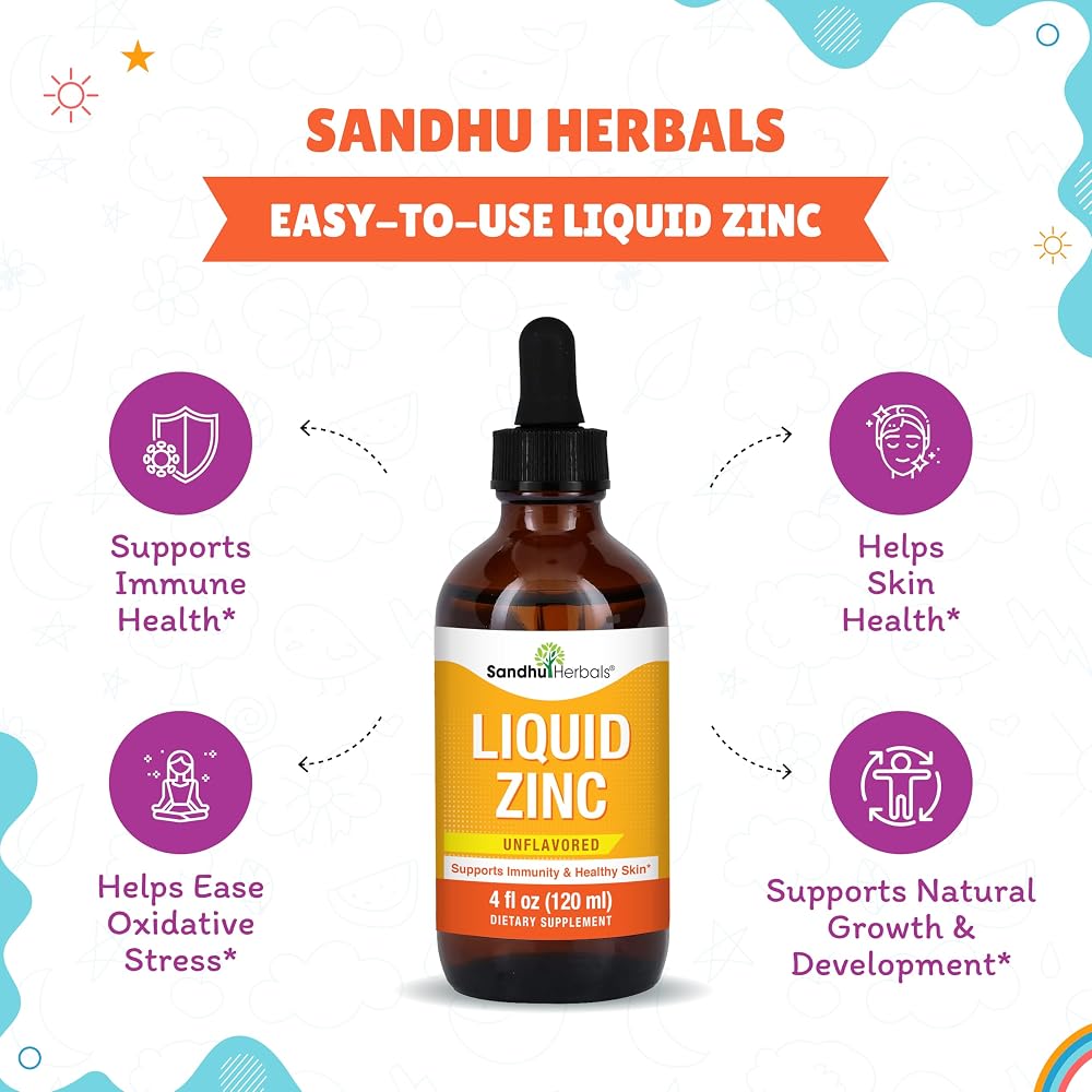 SANDHUHERBALS Sandhu Herbals Liquid Zinc Drops for Immune Support - 4 Fl Oz - image 5