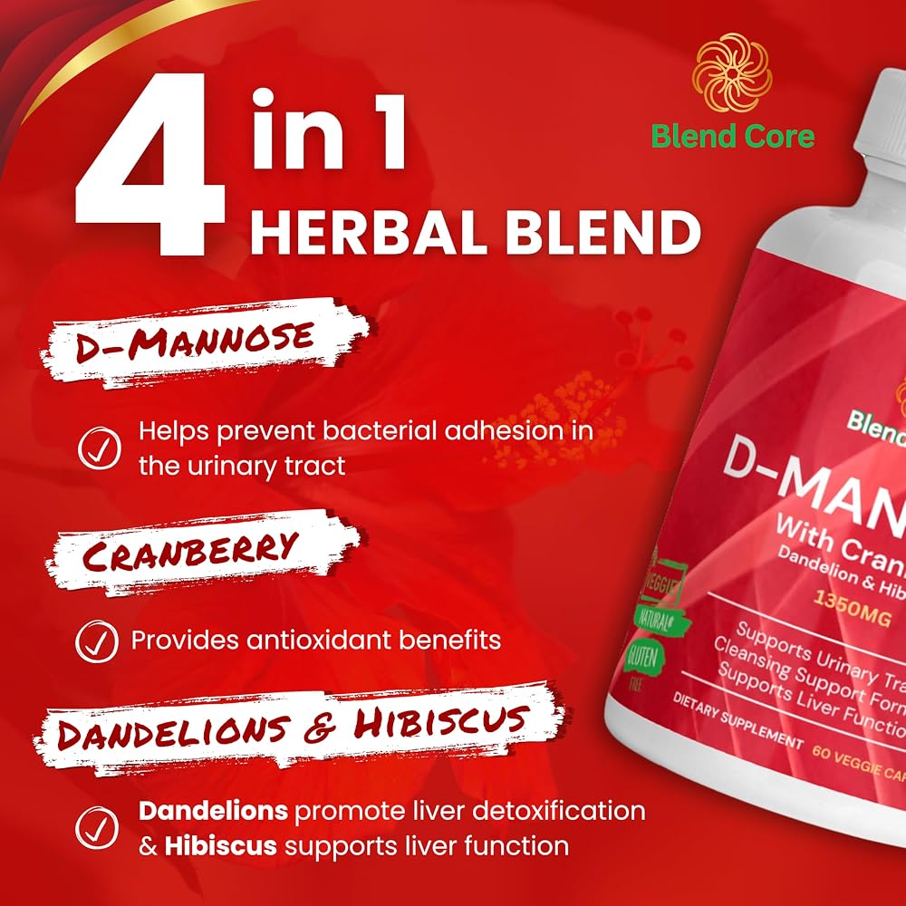 Blend Core D-Mannose with Cranberry & Dandelion - 60 Veggie Capsules - image 4