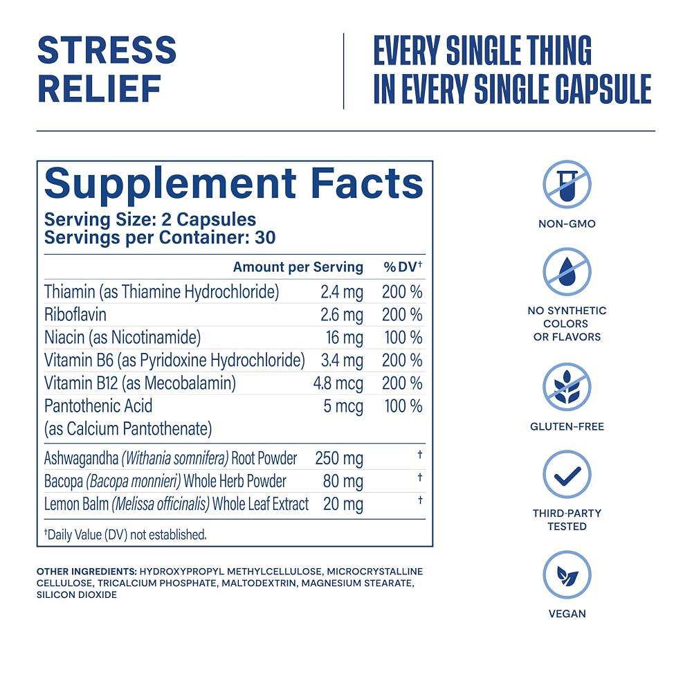 Health by Habit Capsule Stress Relief Vitamins Standard 60 PC Count