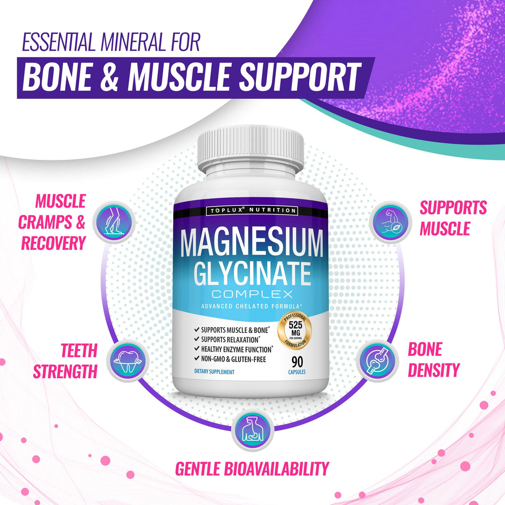Toplux Magnesium Glycinate 525mg - 90 Capsules - image 5
