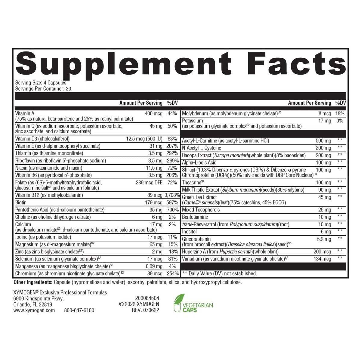 XYMOGEN ActivNutrients Performance Multivitamin - 120 Capsules - image 2