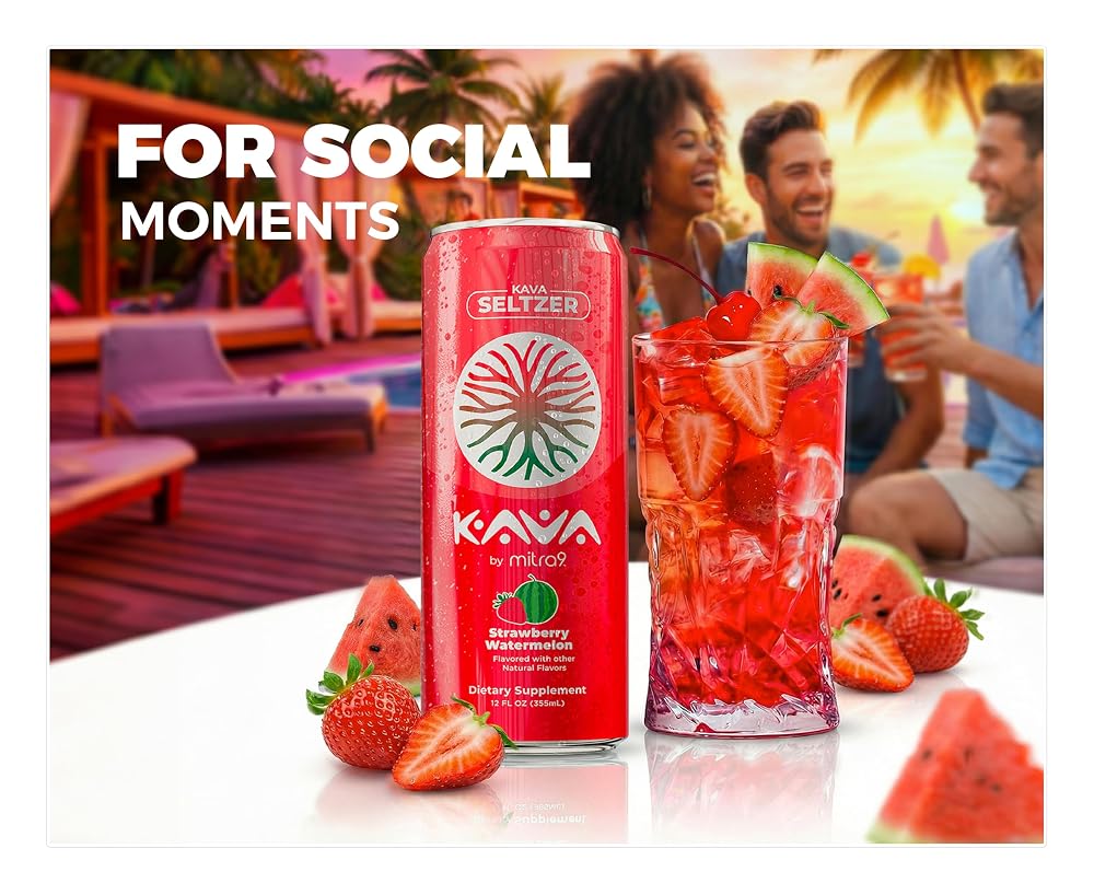 Mitra9 Strawberry Watermelon Sparkling Kava Drink