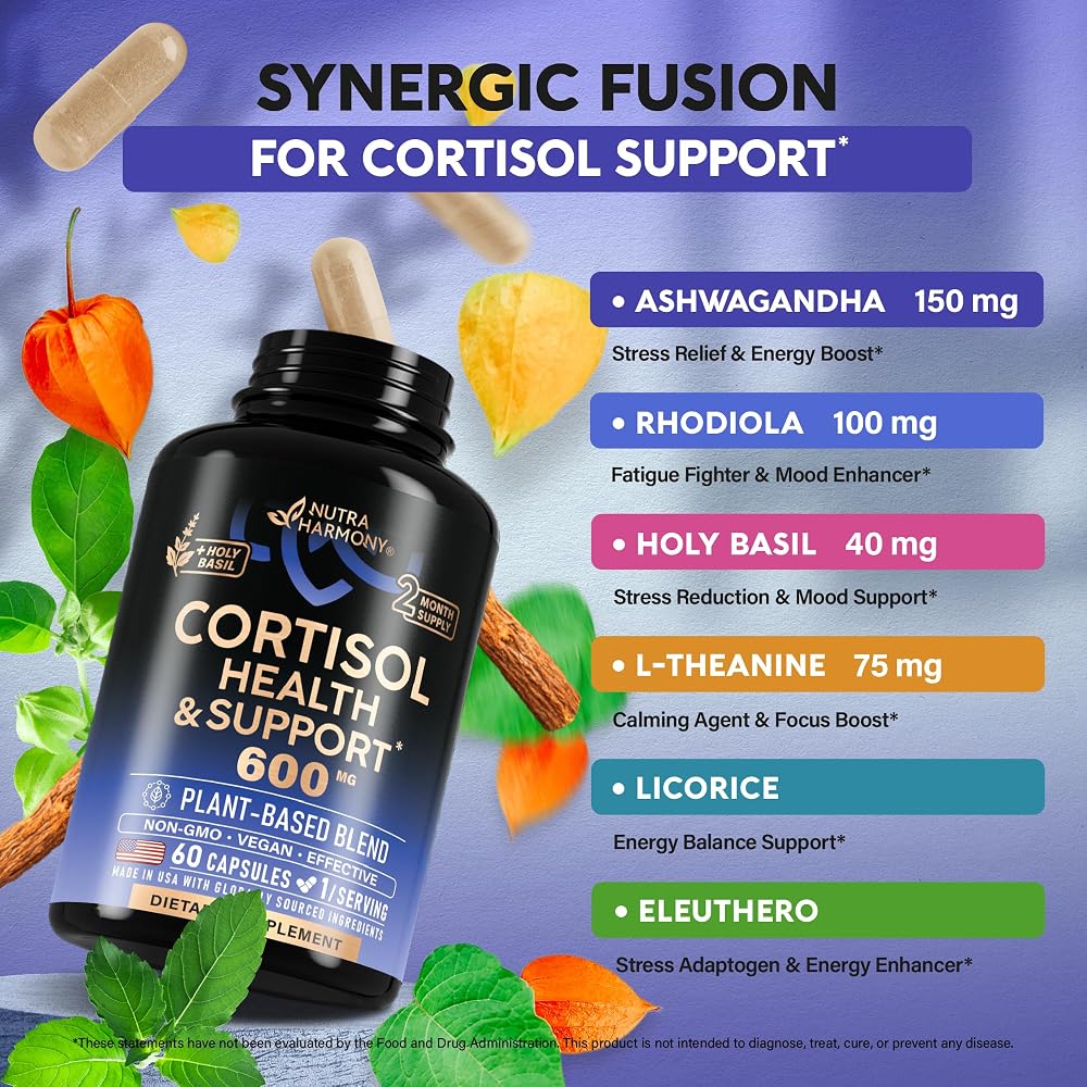 NUTRAHARMONY Cortisol Supplement for Women - Holy Basil