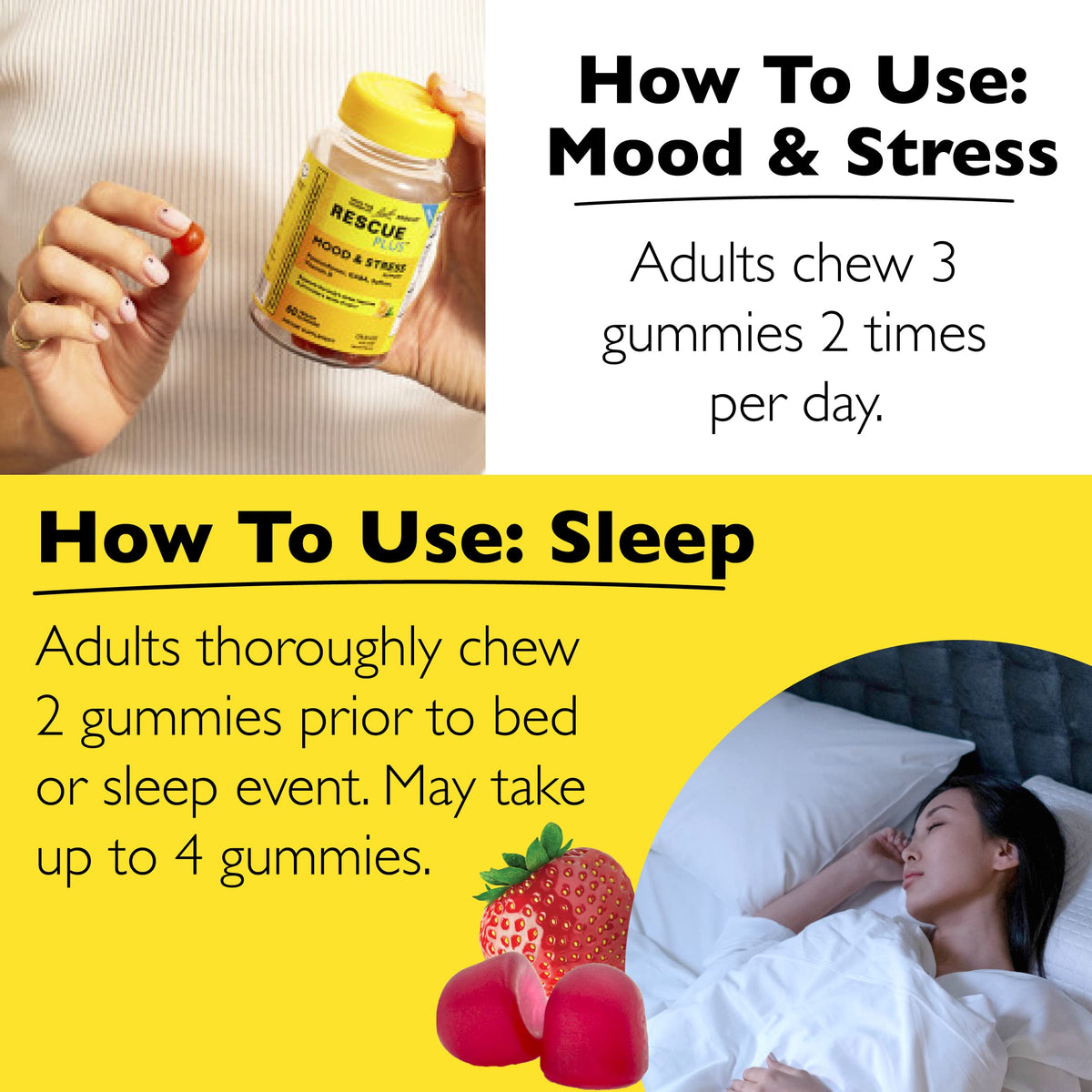 RESCUE Plus Sleep & Mood Support Gummies Duo - 120 Gummies - image 4