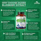 Zazzee USDA Organic Blueberry 10:1 Extract - 120 Capsules - image 6