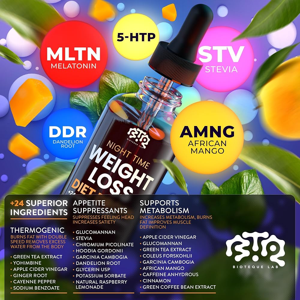 BTQ Bioteque Lab Night Time Weight Loss Diet Drops - 2 Fl Oz - image 4