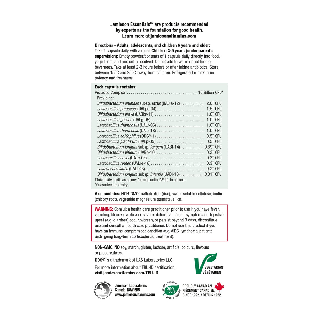 Jamieson 10 Billion Probiotic - 60 Vegetarian Capsules - image 5