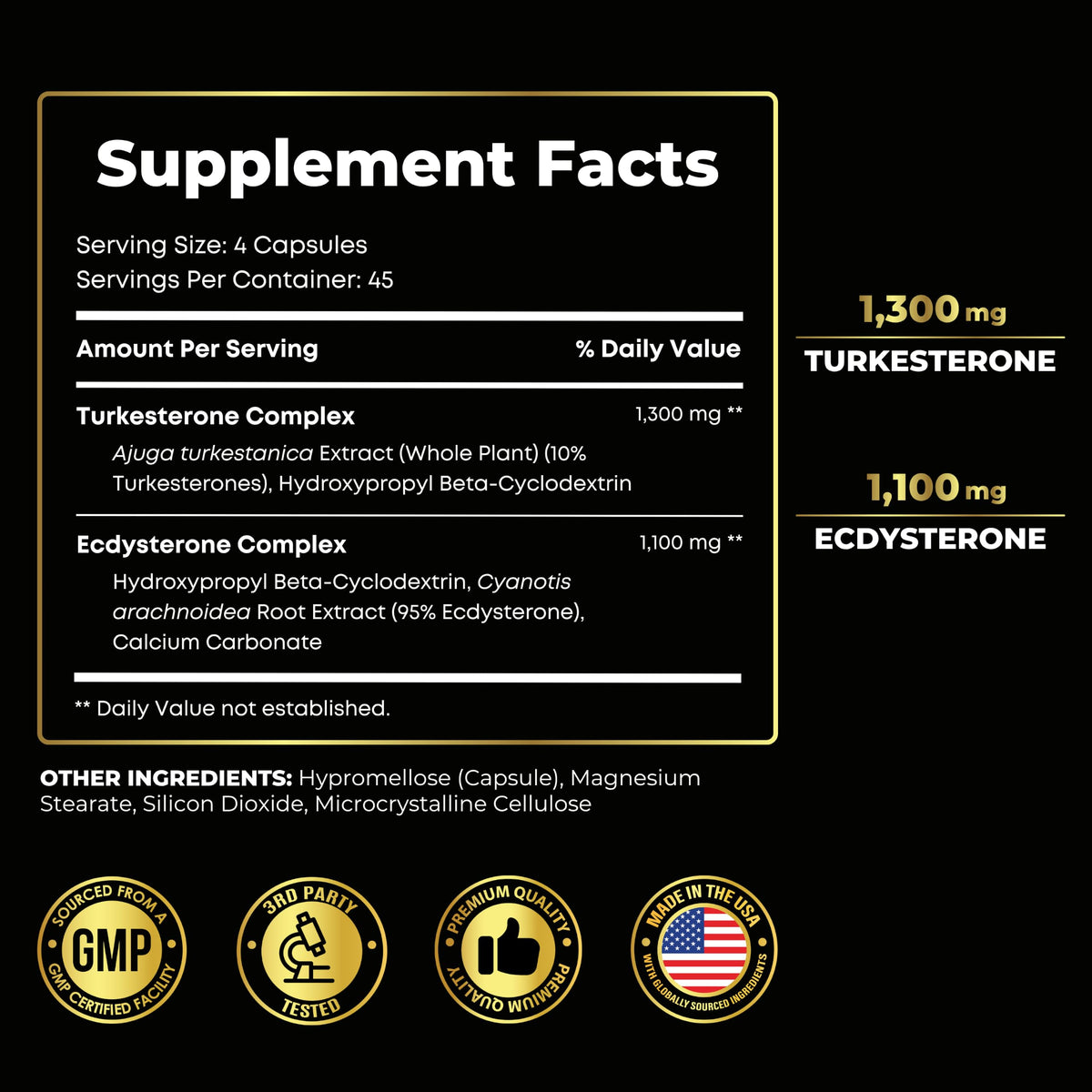 Earth Elixir Turkesterone & Ecdysterone Supplement - 180 Capsules - image 2