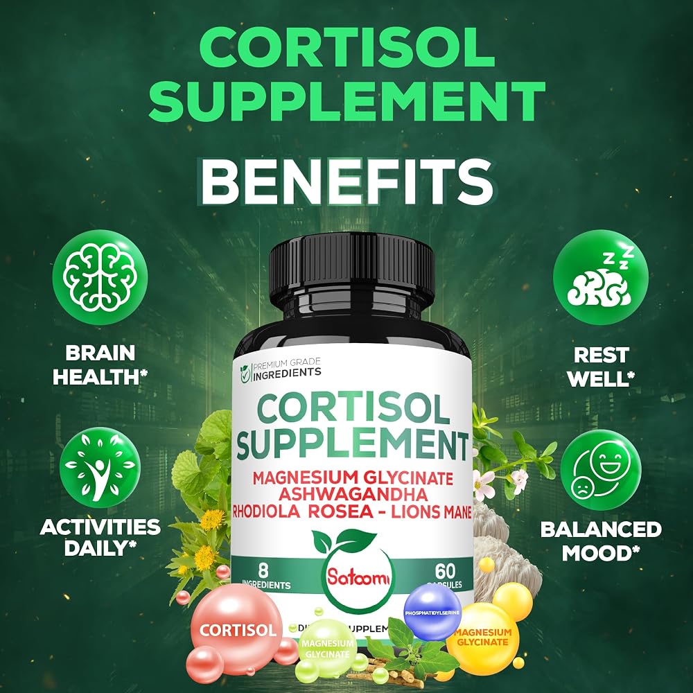 Satoomi - Cortisol Supplement & Magnesium Glycinate - 60 90 150