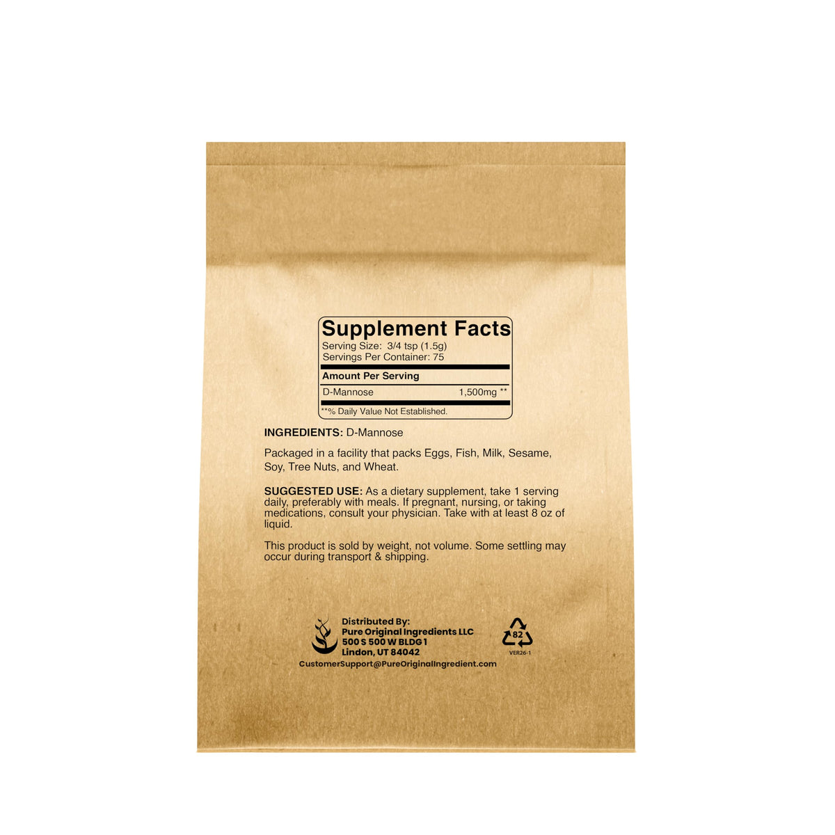 Pure Original Ingredients D-Mannose Powder - 4 Oz - image 2