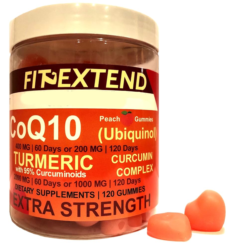 FIT EXTEND CoQ10 200mg Ubiquinol & Turmeric Gummies - 120 Count