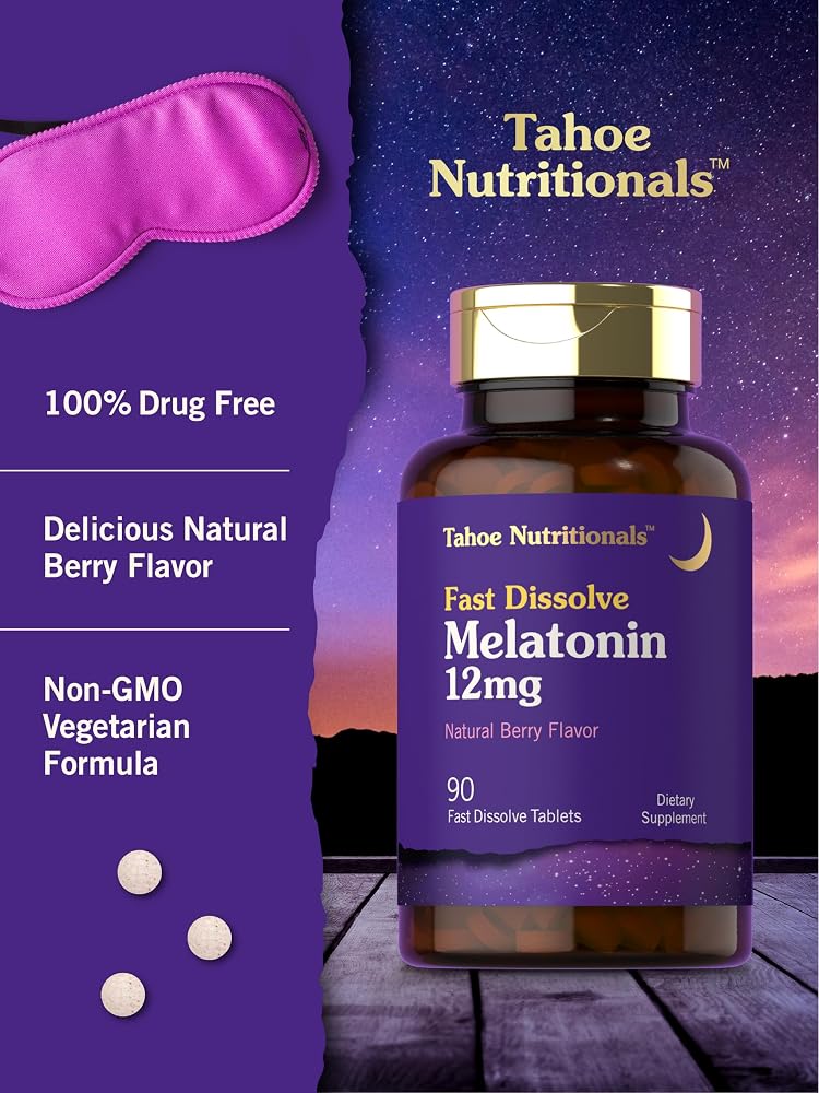 Tahoe Nutritionals Melatonin 12mg Fast Dissolve Tablets - 90 Count - image 4
