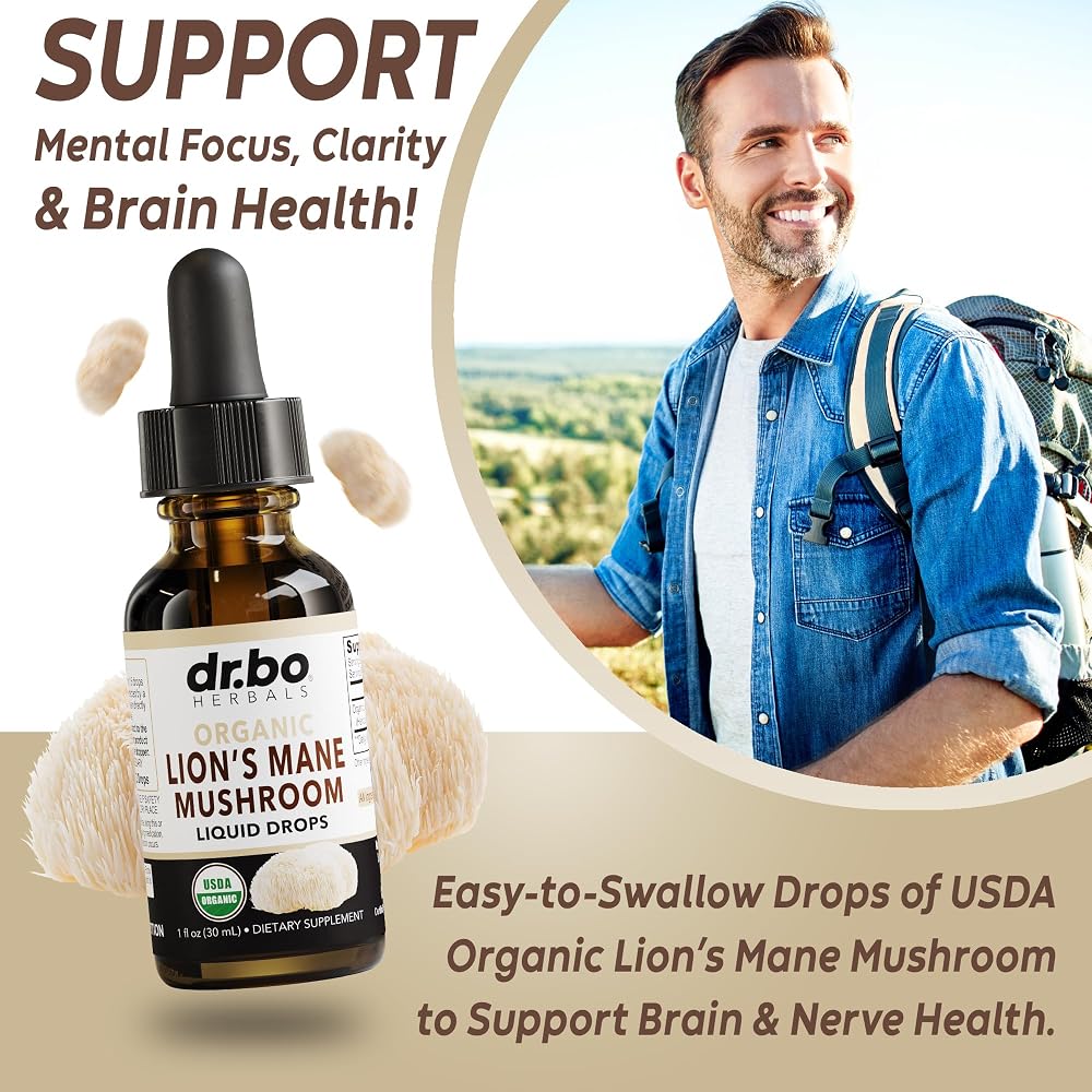 DR. BO Lion's Mane Mushroom Liquid Drops for Focus - 1 Fl Oz - image 3