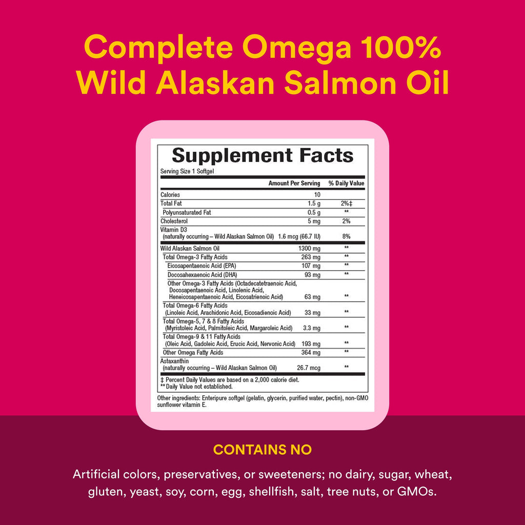 Natural Factors Complete Omega Wild Alaskan Salmon Oil - 180 Softgels - image 4
