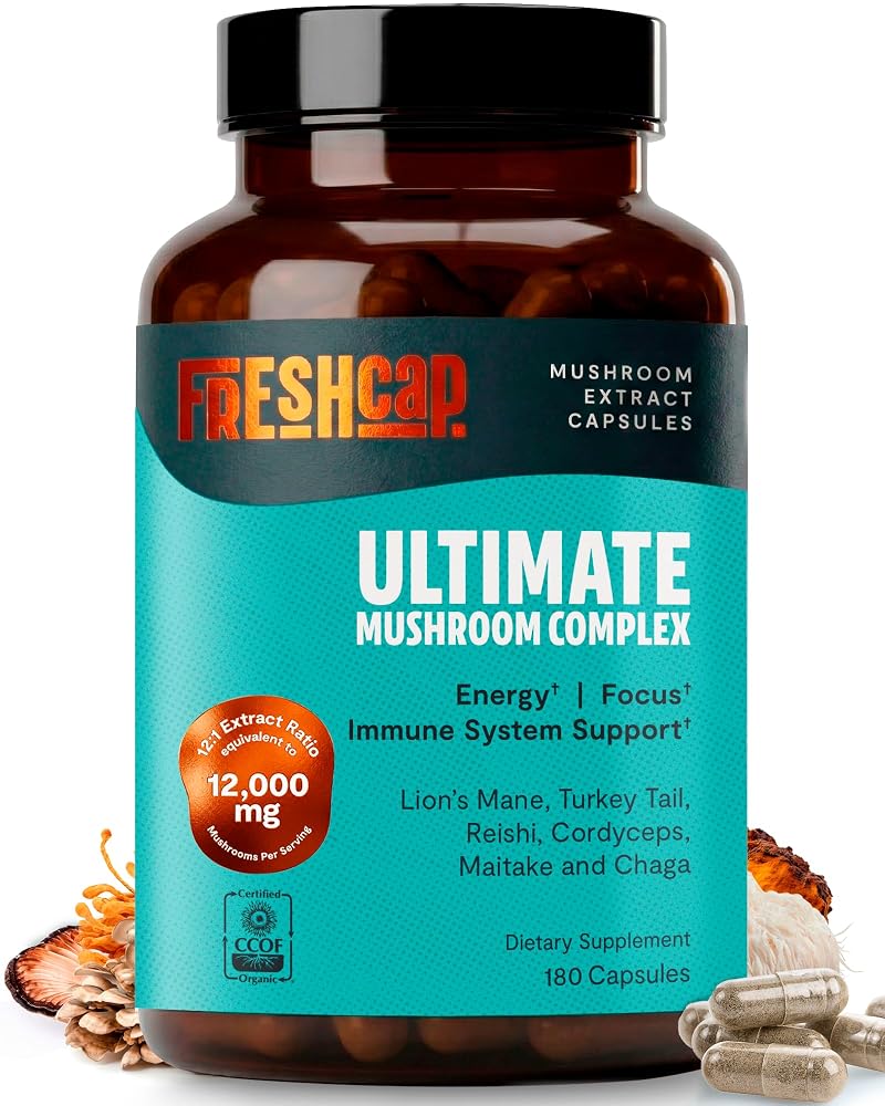 FreshCap Mushrooms Supplement Capsules and Powder