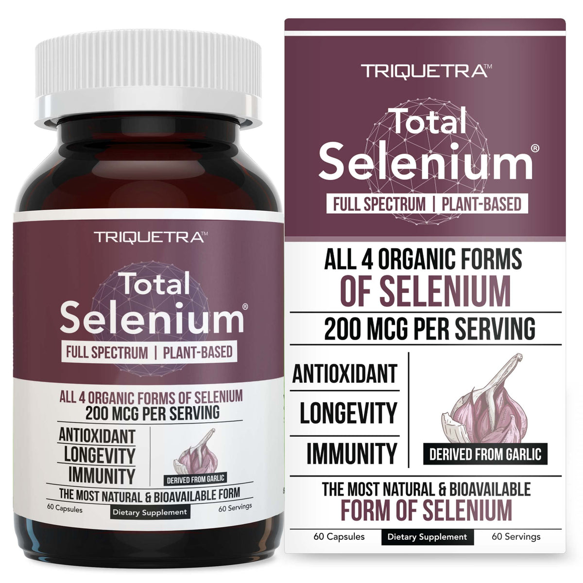 Triquetra Health Selenium - 200 mcg, Selenomethionine - Antioxidant