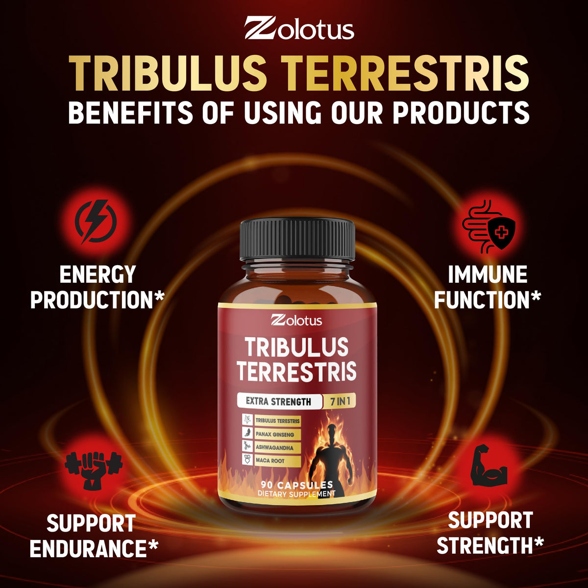 Zolotus Tribulus Terrestris Herbal Supplement - 90 Capsules - image 7