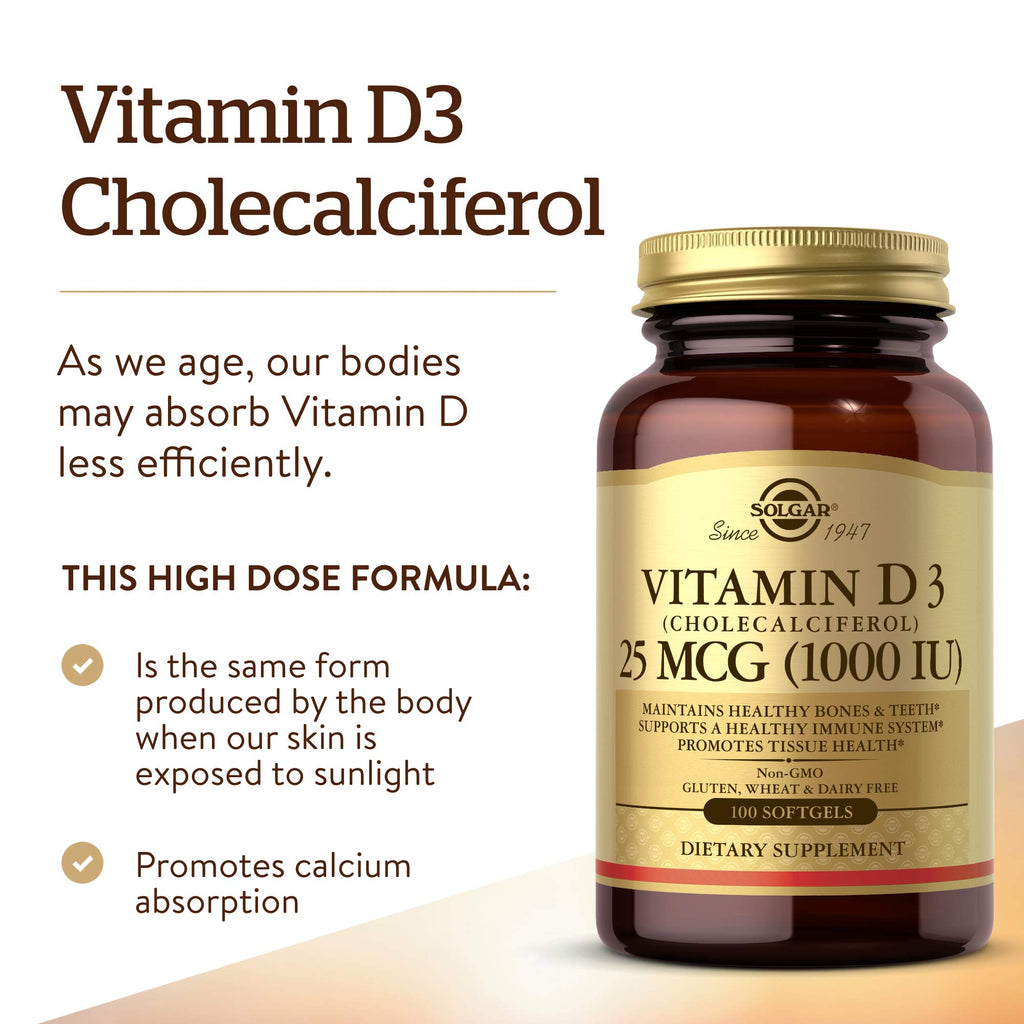 Solgar Vitamin D3 1000 IU - 100 Softgels - image 3