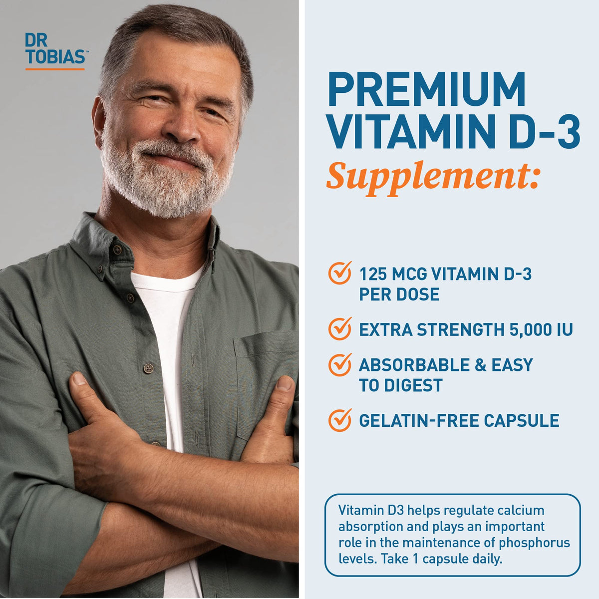 Dr. Tobias Vitamin D3 5000 IU - 90 Capsules - image 4