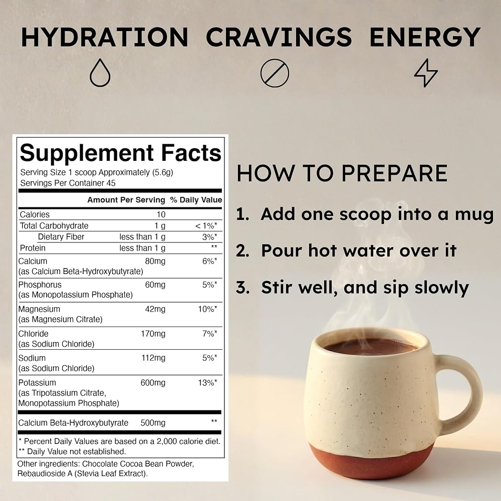FSTN Chocolate Electrolytes Fasting Supplement Powder - 8.95 oz - image 2