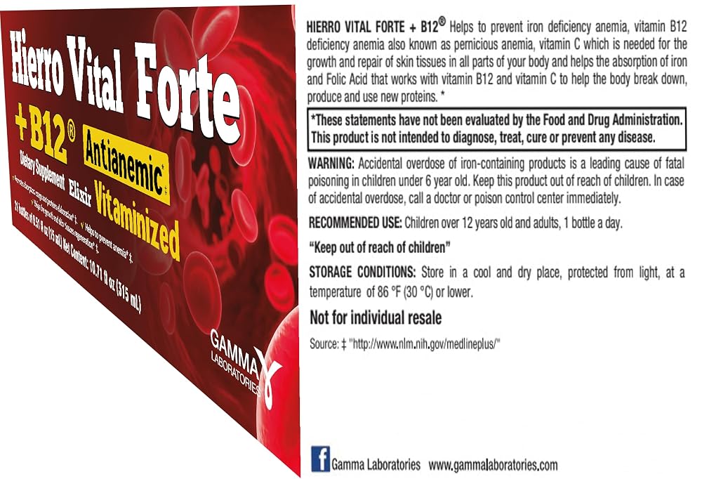 HIERRO VITAL 21 Count Forte + B12 Antianemic - 1 Liquid - image 4