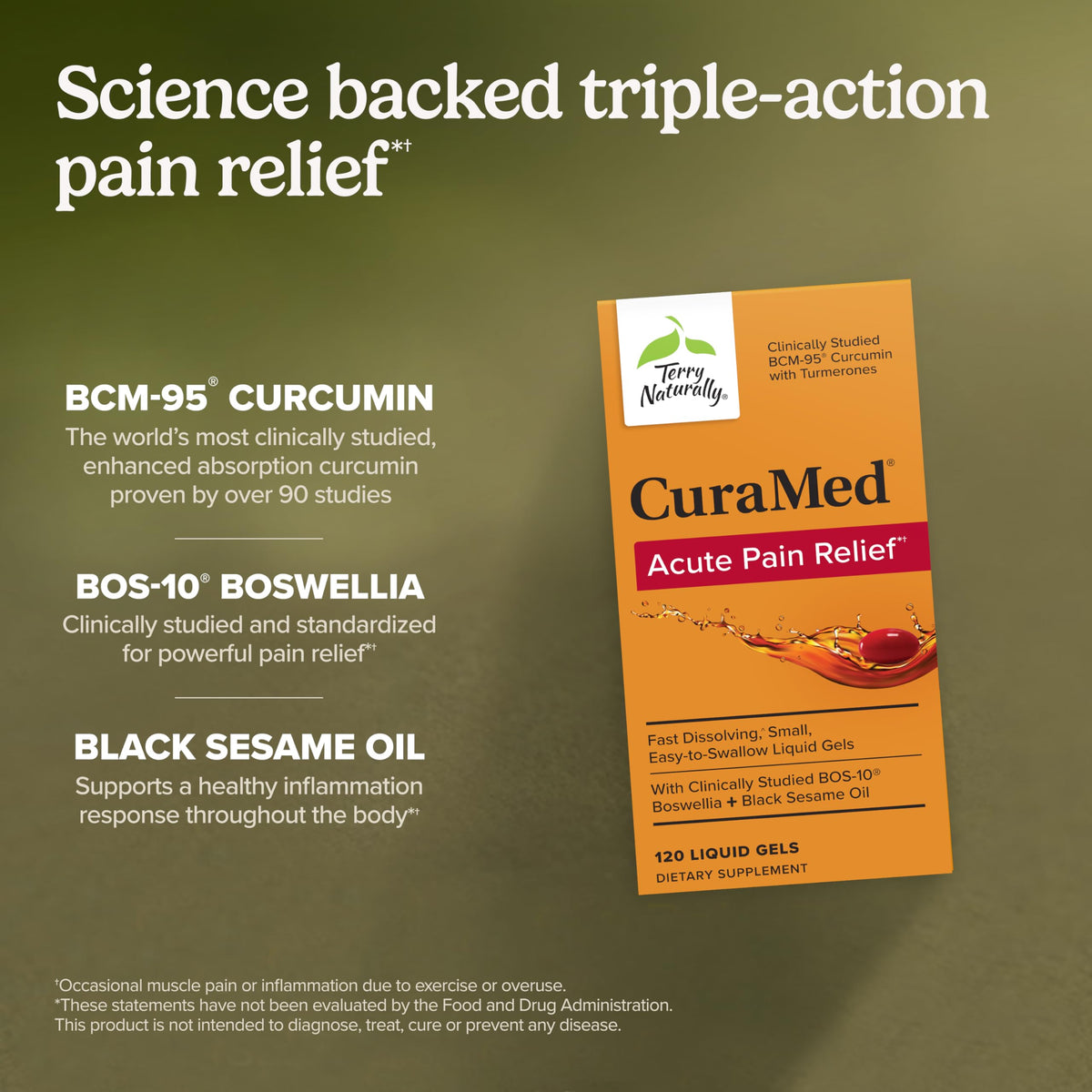 Terry Naturally CuraMed Acute Pain Relief - Supplement with BCM-95