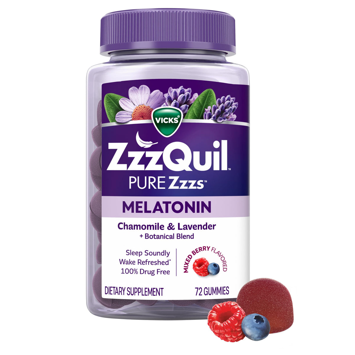 ZzzQuil Pure Zzzs Melatonin 2mg Gummies Sleep Aid - 72 Gummies