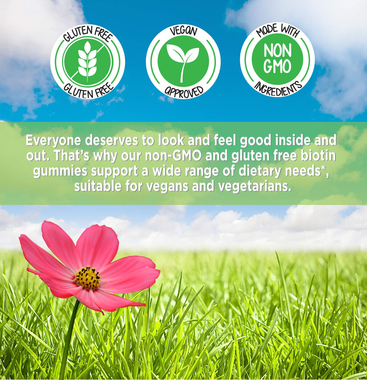 HANASCAR Happy Yummies Vegan Biotin Gummies Hair Support - 60 Gummies - image 5