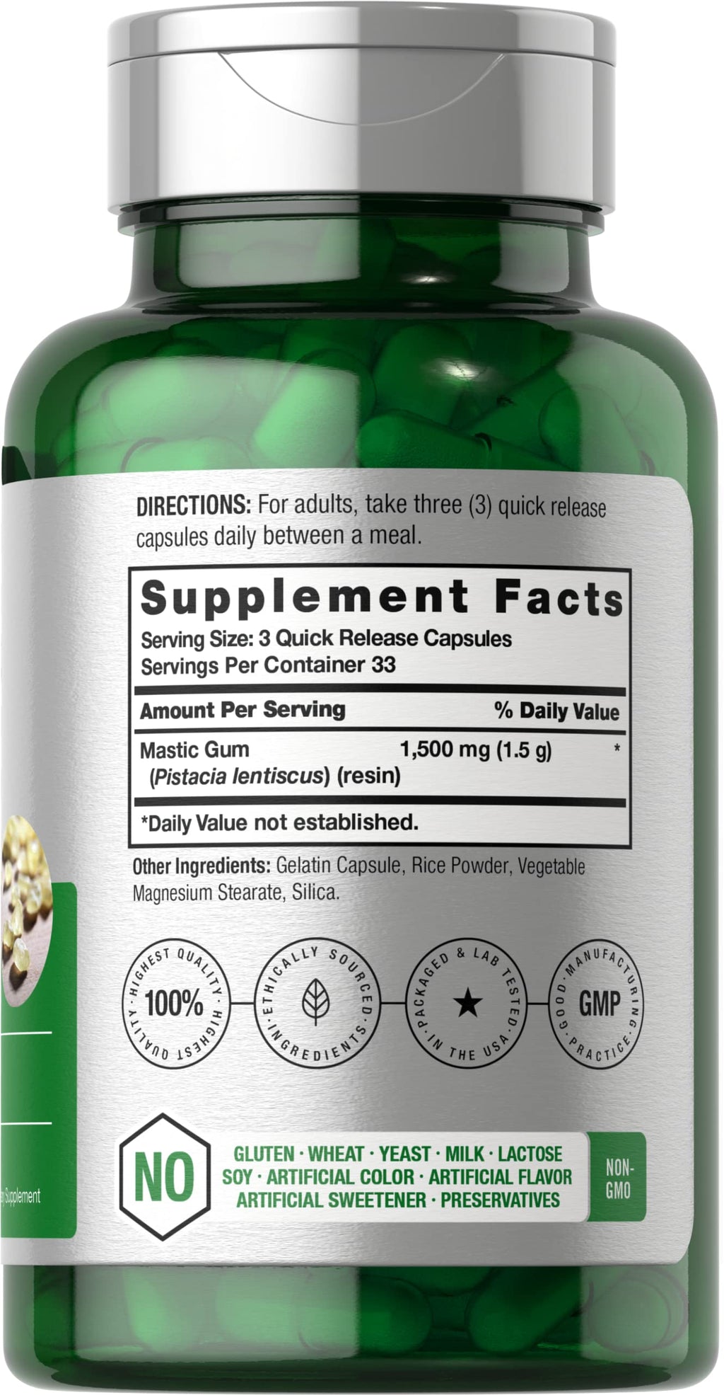Horbäach Mastic Gum 1500mg - 100 Capsules - image 2