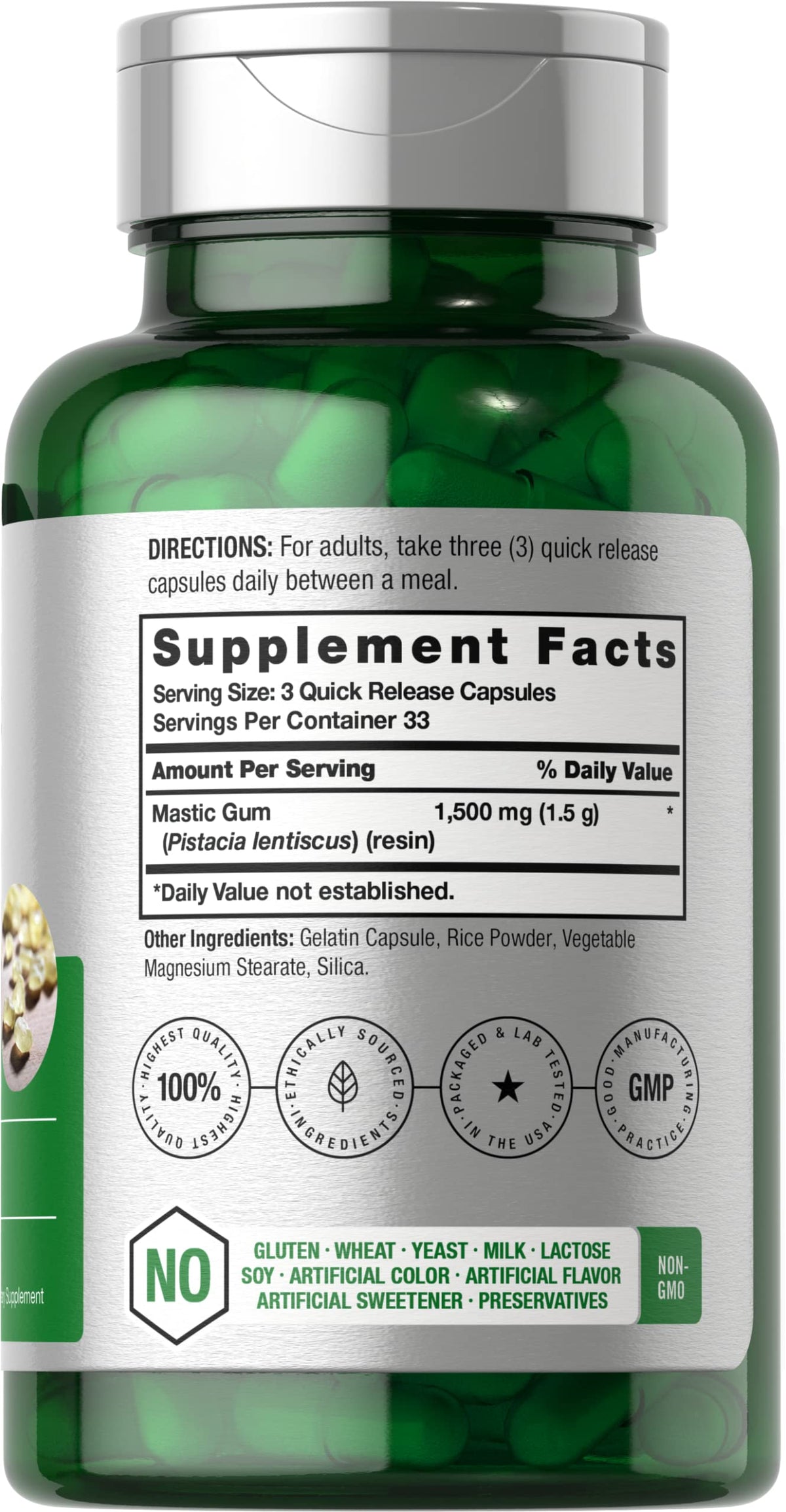 Horbäach Mastic Gum 1500mg - 100 Capsules - image 2