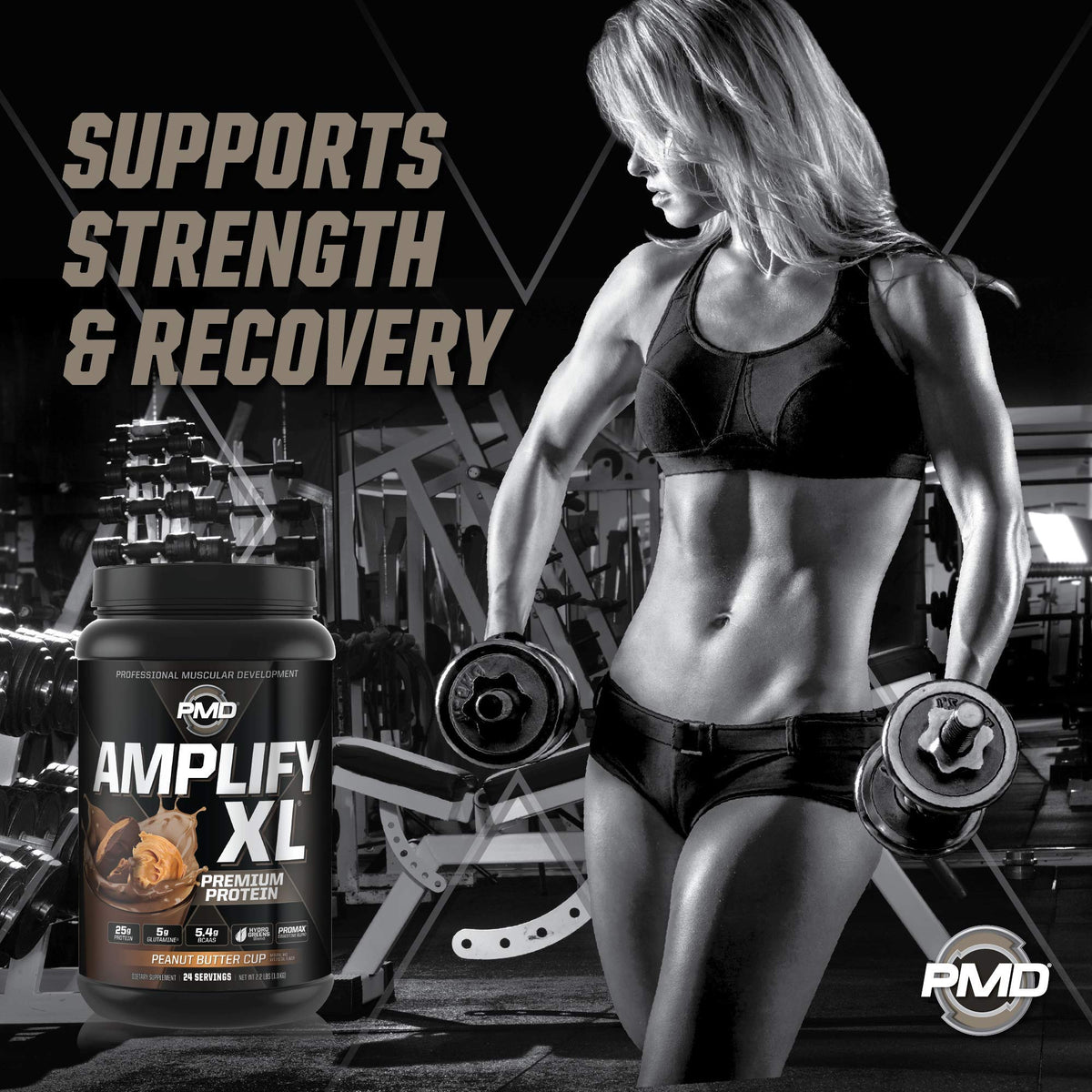PMD Sports Amplify XL Whey Protein Hydro Greens Blend